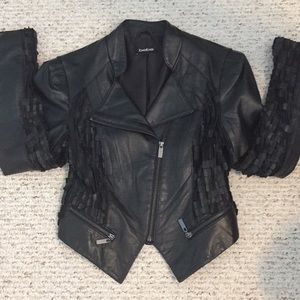 Bebe Leather Motorcycle Cropped Jacket S,Sexy Rare